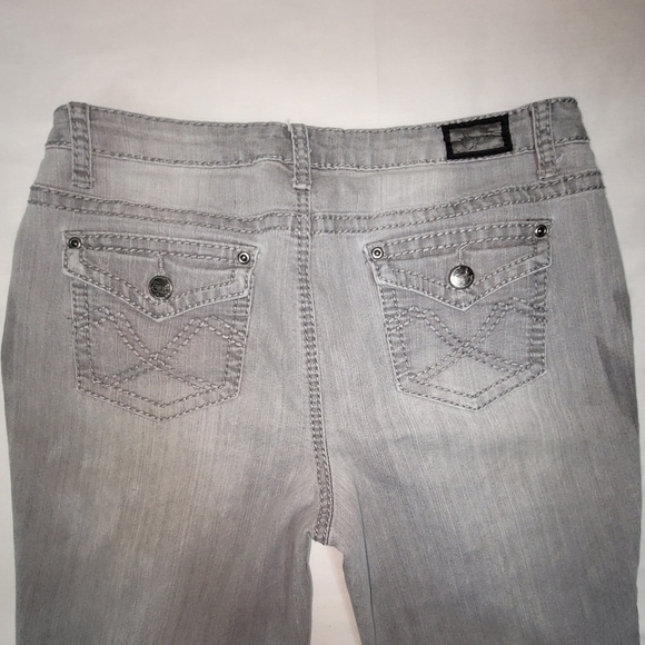 Earl Jean Straight Leg Mid-rise Washed Gray Women's Jeans Size 10 - Picture 4 of 11